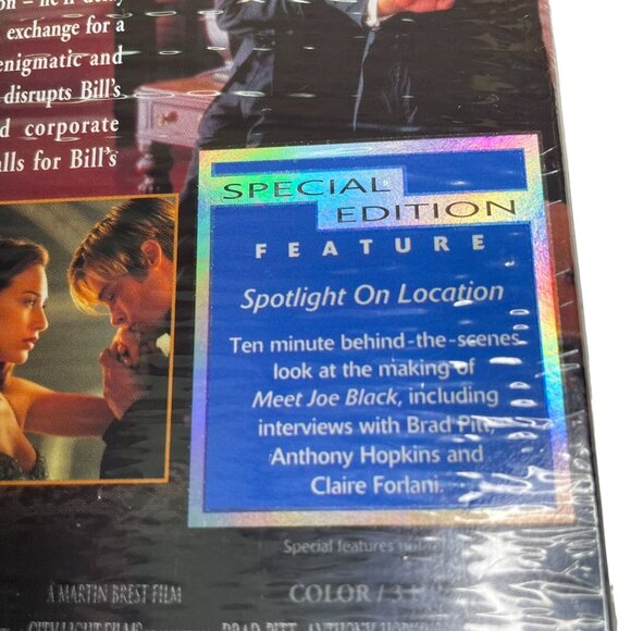 Meet Joe Black Romance VHS Special Edition 1998 PG 13 u Brad Pitt Anthony Hopkin - Picture 5 of 8